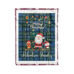 Personalized Gift Tartan Plaid Blanket Clan Robertson Hunting Ancient With Funny Santa Snowman Reindeer Merry Christmas Fleece Blanket, Home Living Room, Plaid Blanket, Tartan Blanket, Scottish Blanket, Buffalo fleece blanket, Christmas Blanket