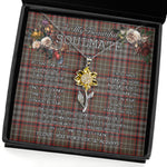 To My Beautiful Soulmate Sunflower Necklace In Your Eyes I Have Found My Home Clan Nicolson Hunting Weathered Tartan Jewelry For Girlfriend, Tartan Sunflower Pendant Necklace, Scottish Tartan Jewelry, valentine necklace, necklace girlfriend, necklace for wife, cute necklaces for girlfriend, jewelry for girlfriend, to my soulmate necklace, to my future wife necklace