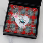 Sea Turtle Necklace Gift for My Beautiful Girlfriend Valentines Necklace Clan MacLeay Tartan Blue Turtle Necklace