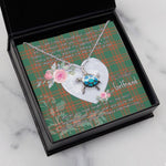 Sea Turtle Necklace Gift for My Beautiful Girlfriend Valentines Necklace Clan Menzies Green Ancient Tartan Blue Turtle Necklace