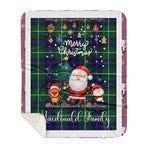 Personalized Gift Tartan Plaid Blanket Clan MacDonald Of The Isles Hunting Modern With Funny Santa Snowman Reindeer Merry Christmas Gift Sherpa Blanket, blue plaid sherpa blanket,blue tartan sherpa blanket,Buchan,buffalo plaid sherpa blanket,christmas sherpa blanket,Christmas Throw Blanket-Recovered