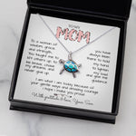 To My Mom Necklace To A Woman Of Wisdom Gift For Mom From Son, Mother's Day Sea Turtle Necklace
