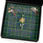 To My Beautiful Soulmate Sunflower Necklace In Your Eyes I Have Found My Home Clan Stewart Hunting Modern Tartan Jewelry For Girlfriend, Tartan Sunflower Pendant Necklace, Scottish Tartan Jewelry, valentine necklace, necklace girlfriend, necklace for wife, cute necklaces for girlfriend, jewelry for girlfriend, to my soulmate necklace, to my future wife necklace