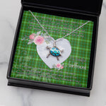 Sea Turtle Necklace Gift for My Beautiful Girlfriend Valentines Necklace Clan Forrester Hunting Tartan Blue Turtle Necklace