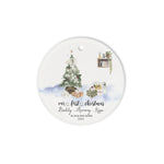 Scotstee Shop - Personalize Name Family First Christmas as a Family of Three Ceramic Ornament
