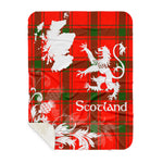Sherpa Blanket - Tartan Blanket Thistle and Lion Scottish Clan Darroch Plaid Blanket, plaid sherpa blanket queen,purple sherpa blanket,queen sherpa blanket,queen size sherpa blanket,red sherpa blanket,scottish tartan blankets,sherpa blanket,sherpa christmas blanket