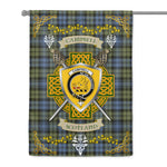 House Flag - Campbell Faded Irish Shield Celtic Cross Tartan Garden Flag St Patrick's Day Garden Flag