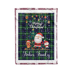 Personalized Gift Tartan Plaid Blanket Clan Forbes Lyon Court With Funny Santa Snowman Reindeer Merry Christmas Fleece Blanket, Christmas Blanket, Plaid Blanket, Tartan Blanket,Scottish Blanket