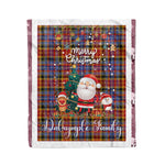 Personalized Gift Tartan Plaid Blanket Clan Dalrymple With Funny Santa Snowman Reindeer Merry Christmas Fleece Blanket, Home Living Room, Plaid Blanket, Tartan Blanket, Scottish Blanket, Buffalo fleece blanket, Christmas Blanket