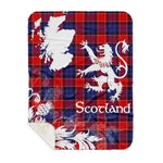 Sherpa Blanket - Tartan Blanket Thistle and Lion Scottish Clan Graham of Menteith Red Plaid Blanket, plaid sherpa blanket queen,purple sherpa blanket,queen sherpa blanket,queen size sherpa blanket,red sherpa blanket,scottish tartan blankets,sherpa blanket,sherpa christmas blanket