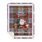 Personalized Gift Tartan Plaid Blanket Clan Anderson Ancient With Funny Santa Snowman Reindeer Merry Christmas Gift Sherpa Blanket, blue plaid sherpa blanket,blue tartan sherpa blanket,Buchan,buffalo plaid sherpa blanket,christmas sherpa blanket,Christmas Throw Blanket