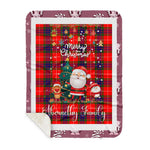 Personalized Gift Tartan Plaid Blanket Clan Abernethy With Funny Santa Snowman Reindeer Merry Christmas Gift Sherpa Blanket, blue plaid sherpa blanket,blue tartan sherpa blanket,Buchan,buffalo plaid sherpa blanket,christmas sherpa blanket,Christmas Throw Blanket