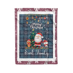 Personalized Gift Tartan Plaid Blanket Clan Earl Of St Andrews With Funny Santa Snowman Reindeer Merry Christmas Fleece Blanket, Home Living Room, Plaid Blanket, Tartan Blanket, Scottish Blanket, Buffalo fleece blanket, Christmas Blanket