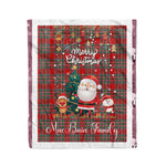 Personalized Gift Tartan Plaid Blanket Clan MacBain With Funny Santa Snowman Reindeer Merry Christmas Fleece Blanket, Home Living Room, Plaid Blanket, Tartan Blanket, Scottish Blanket, Buffalo fleece blanket, Christmas Blanket