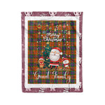 Personalized Gift Tartan Plaid Blanket Clan Grant of Edinchat With Funny Santa Snowman Reindeer Merry Christmas Fleece Blanket, Christmas Blanket, Plaid Blanket, Tartan Blanket,Scottish Blanket