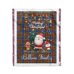 Personalized Gift Tartan Plaid Blanket Clan Bethune With Funny Santa Snowman Reindeer Merry Christmas Fleece Blanket, Home Living Room, Plaid Blanket, Tartan Blanket, Scottish Blanket, Buffalo fleece blanket, Christmas Blanket