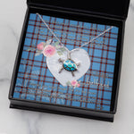 Sea Turtle Necklace Gift for My Beautiful Girlfriend Valentines Necklace Clan Elliot Ancient Tartan Blue Turtle Necklace