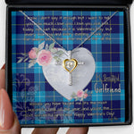 Gift For My Beautiful Girlfriend Necklace Valentine Necklace Clan McKerrell Tartan Cross Dancing Necklace Scottish Tartan Jewelry