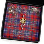 To My Beautiful Soulmate Sunflower Necklace In Your Eyes I Have Found My Home Clan Wishart Tartan Jewelry For Girlfriend, Tartan Sunflower Pendant Necklace, Scottish Tartan Jewelry, valentine necklace, necklace girlfriend, necklace for wife, cute necklaces for girlfriend, jewelry for girlfriend, to my soulmate necklace, to my future wife necklace