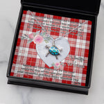Sea Turtle Necklace Gift for My Beautiful Girlfriend Valentines Necklace Clan Menzies Red Tartan Blue Turtle Necklace
