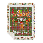 Personalized Gift Tartan Plaid Blanket Clan Hunter 1819 With Christmas Cookie Baking Crew Christmas Gift Sherpa Blanket, tartan sherpa blanket,buffalo plaid sherpa blanket,christmas sherpa blanket,Christmas Throw Blanket,green plaid sherpa blanket,green sherpa blanket