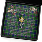 To My Beautiful Soulmate Sunflower Necklace In Your Eyes I Have Found My Home Clan Duncan Tartan Jewelry For Girlfriend, Tartan Sunflower Pendant Necklace, Scottish Tartan Jewelry, valentine necklace, necklace girlfriend, necklace for wife, cute necklaces for girlfriend, jewelry for girlfriend, to my soulmate necklace, to my future wife necklace