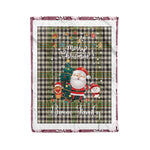 Personalized Gift Tartan Plaid Blanket Clan Burns With Funny Santa Snowman Reindeer Merry Christmas Fleece Blanket, Home Living Room, Plaid Blanket, Tartan Blanket, Scottish Blanket, Buffalo fleece blanket, Christmas Blanket