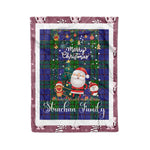 Personalized Gift Tartan Plaid Blanket Clan Strachan With Funny Santa Snowman Reindeer Merry Christmas Fleece Blanket, Home Living Room, Plaid Blanket, Tartan Blanket, Scottish Blanket, Buffalo fleece blanket, Christmas Blanket