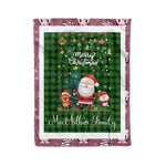 Personalized Gift Tartan Plaid Blanket Clan MacArthur Hunting With Funny Santa Snowman Reindeer Merry Christmas Fleece Blanket, Home Living Room, Plaid Blanket, Tartan Blanket, Scottish Blanket, Buffalo fleece blanket, Christmas Blanket