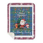 Personalized Gift Tartan Plaid Blanket Clan MacHardy With Funny Santa Snowman Reindeer Merry Christmas Gift Sherpa Blanket, blue plaid sherpa blanket,blue tartan sherpa blanket,Buchan,buffalo plaid sherpa blanket,christmas sherpa blanket,Christmas Throw Blanket