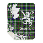 Sherpa Blanket - Tartan Blanket Thistle and Lion Scottish Clan Farquharson Plaid Blanket, plaid sherpa blanket queen,purple sherpa blanket,queen sherpa blanket,queen size sherpa blanket,red sherpa blanket,scottish tartan blankets,sherpa blanket,sherpa christmas blanket