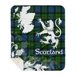 Sherpa Blanket - Tartan Blanket Thistle and Lion Scottish Clan MacKie Plaid Blanket, plaid sherpa blanket queen,purple sherpa blanket,queen sherpa blanket,queen size sherpa blanket,red sherpa blanket,scottish tartan blankets,sherpa blanket,sherpa christmas blanket