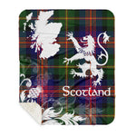 Sherpa Blanket - Tartan Blanket Thistle and Lion Scottish Clan MacLennan Plaid Blanket, plaid sherpa blanket queen,purple sherpa blanket,queen sherpa blanket,queen size sherpa blanket,red sherpa blanket,scottish tartan blankets,sherpa blanket,sherpa christmas blanket