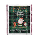 Personalized Gift Tartan Plaid Blanket Clan MacAulay Hunting With Funny Santa Snowman Reindeer Merry Christmas Fleece Blanket, Home Living Room, Plaid Blanket, Tartan Blanket, Scottish Blanket, Buffalo fleece blanket, Christmas Blanket