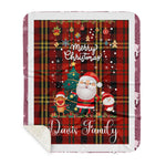 Personalized Gift Tartan Plaid Blanket Clan Davis With Funny Santa Snowman Reindeer Merry Christmas Gift Sherpa Blanket, blue plaid sherpa blanket,blue tartan sherpa blanket,Buchan,buffalo plaid sherpa blanket,christmas sherpa blanket,Christmas Throw Blanket