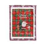Personalized Gift Tartan Plaid Blanket Clan MacLaine of Loch Buie With Funny Santa Snowman Reindeer Merry Christmas Fleece Blanket, Home Living Room, Plaid Blanket, Tartan Blanket, Scottish Blanket, Buffalo fleece blanket, Christmas Blanket