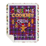 Personalized Gift Tartan Plaid Blanket Clan Montgomery With Christmas Cookie Baking Crew Christmas Gift Sherpa Blanket, tartan sherpa blanket,buffalo plaid sherpa blanket,christmas sherpa blanket,Christmas Throw Blanket,green plaid sherpa blanket,green sherpa blanket