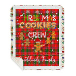Personalized Gift Tartan Plaid Blanket Clan Sandilands Red With Christmas Cookie Baking Crew Christmas Gift Sherpa Blanket, tartan sherpa blanket,buffalo plaid sherpa blanket,christmas sherpa blanket,Christmas Throw Blanket,green plaid sherpa blanket,green sherpa blanket