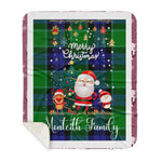 Personalized Gift Tartan Plaid Blanket Clan Monteith With Funny Santa Snowman Reindeer Merry Christmas Gift Sherpa Blanket, blue plaid sherpa blanket,blue tartan sherpa blanket,Buchan,buffalo plaid sherpa blanket,christmas sherpa blanket,Christmas Throw Blanket