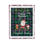 Personalized Gift Tartan Plaid Blanket Clan Urquhart Modern With Funny Santa Snowman Reindeer Merry Christmas Fleece Blanket, Home Living Room, Plaid Blanket, Tartan Blanket, Scottish Blanket, Buffalo fleece blanket, Christmas Blanket