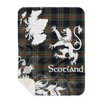 Sherpa Blanket - Tartan Blanket Thistle and Lion Scottish Clan Denniston Plaid Blanket, plaid sherpa blanket queen,purple sherpa blanket,queen sherpa blanket,queen size sherpa blanket,red sherpa blanket,scottish tartan blankets,sherpa blanket,sherpa christmas blanket
