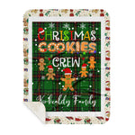 Personalized Gift Tartan Plaid Blanket Clan Kirkcaldy With Christmas Cookie Baking Crew Christmas Gift Sherpa Blanket, tartan sherpa blanket,buffalo plaid sherpa blanket,christmas sherpa blanket,Christmas Throw Blanket,green plaid sherpa blanket,green sherpa blanket