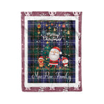 Personalized Gift Tartan Plaid Blanket Clan MacRae Hunting Modern With Funny Santa Snowman Reindeer Merry Christmas Fleece Blanket, Home Living Room, Plaid Blanket, Tartan Blanket, Scottish Blanket, Buffalo fleece blanket, Christmas Blanket