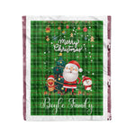 Personalized Gift Tartan Plaid Blanket Clan Boyle With Funny Santa Snowman Reindeer Merry Christmas Fleece Blanket, Home Living Room, Plaid Blanket, Tartan Blanket, Scottish Blanket, Buffalo fleece blanket, Christmas Blanket