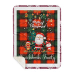 Personalized Gift Tartan Plaid Blanket Clan Cruickshanks With Funny Santa Snowman Reindeer Merry Christmas Gift Sherpa Blanket, blue plaid sherpa blanket,blue tartan sherpa blanket,Buchan,buffalo plaid sherpa blanket,christmas sherpa blanket,Christmas Throw Blanket