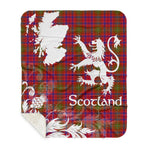Scotstee Shop - Tartan Blanket Thistle and Lion Scottish Clan Lumsden Modern Plaid Blanket - Sherpa Blanket
