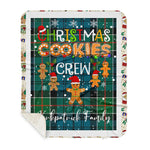 Personalized Gift Tartan Plaid Blanket Clan Kirkpatrick With Christmas Cookie Baking Crew Christmas Gift Sherpa Blanket, tartan sherpa blanket,buffalo plaid sherpa blanket,christmas sherpa blanket,Christmas Throw Blanket,green plaid sherpa blanket,green sherpa blanket