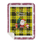 Personalized Gift Tartan Plaid Blanket Clan MacLachlan Yellow With Funny Santa Snowman Reindeer Merry Christmas Gift Sherpa Blanket, blue plaid sherpa blanket,blue tartan sherpa blanket,Buchan,buffalo plaid sherpa blanket,christmas sherpa blanket,Christmas Throw Blanket