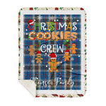 Personalized Gift Tartan Plaid Blanket Clan Thomson Blue With Christmas Cookie Baking Crew Christmas Gift Sherpa Blanket, tartan sherpa blanket,buffalo plaid sherpa blanket,christmas sherpa blanket,Christmas Throw Blanket,green plaid sherpa blanket,green sherpa blanket
