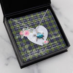 Sea Turtle Necklace Gift for My Beautiful Girlfriend Valentines Necklace Clan Colquhoun Modern Tartan Blue Turtle Necklace